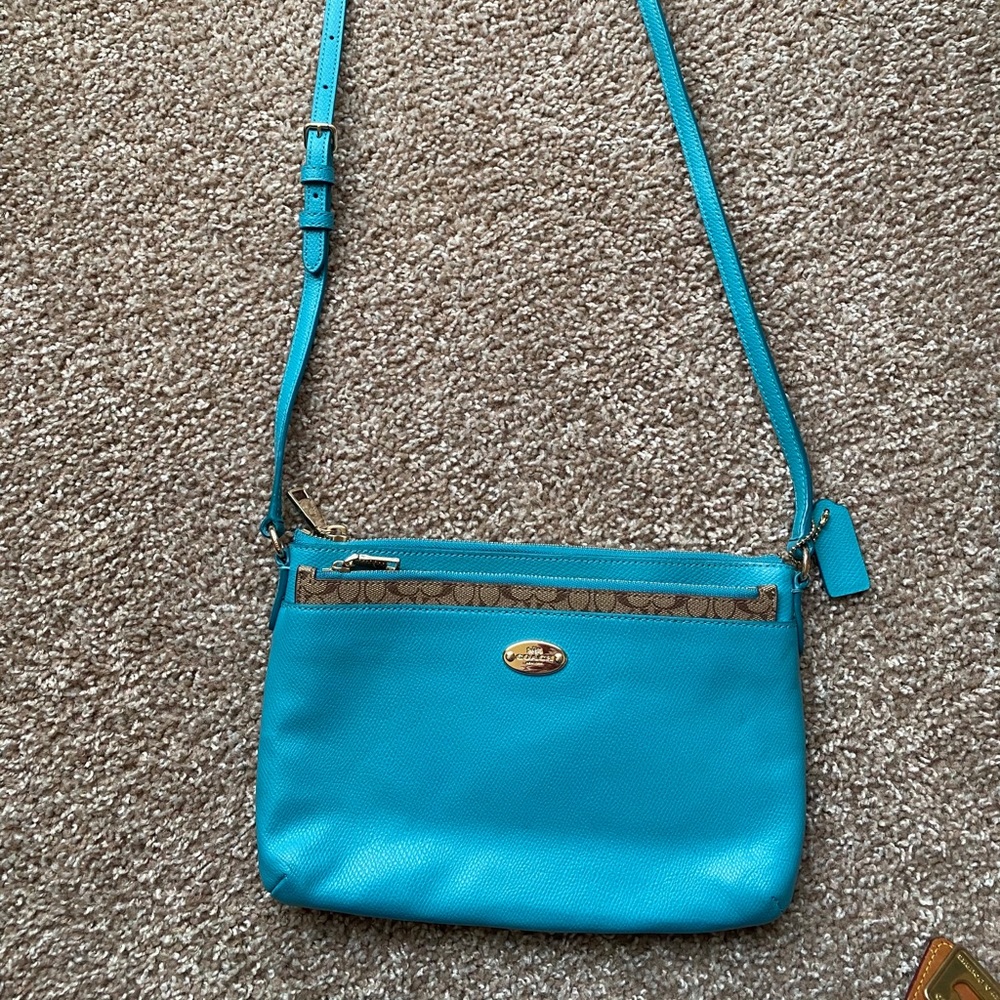 Teal Coach Crossbody bag